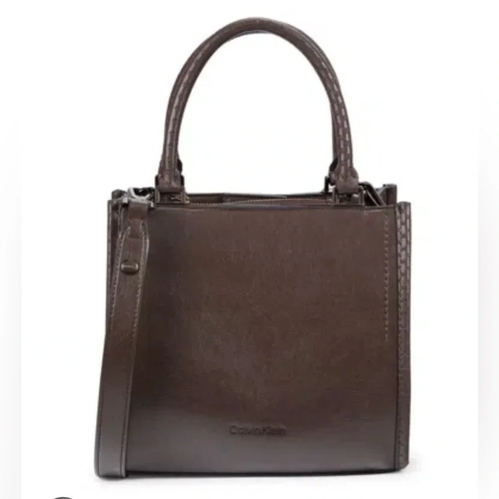 Calvin Klein Moon Logo Shoulder Bag In Java
